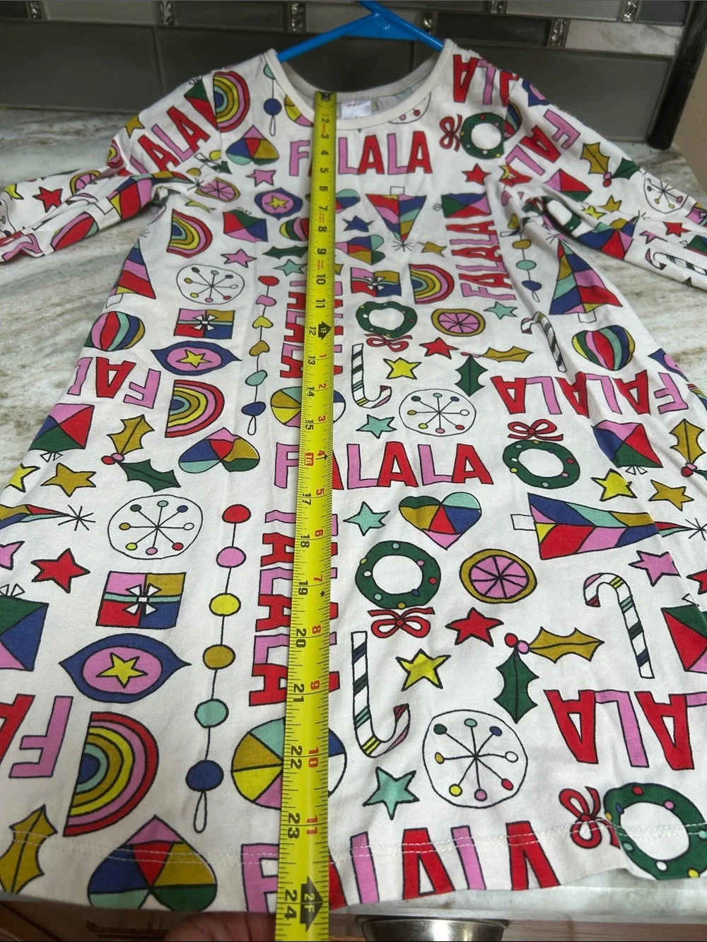 Hanna Andersson girls holiday print FALALA xmas casual size 6/7 long sleeve